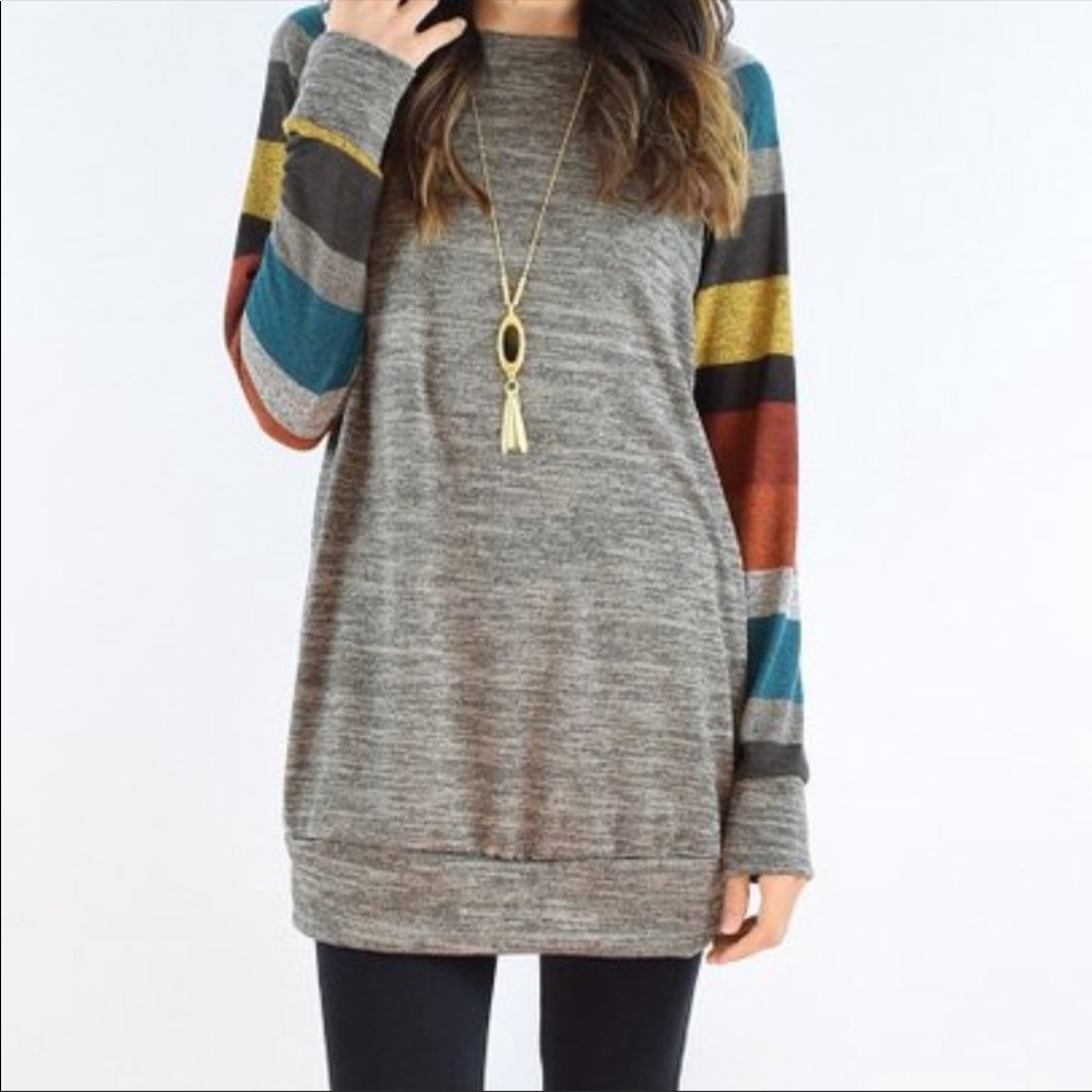 egs by eloges Heathered Gray Long Sleeve Tunic